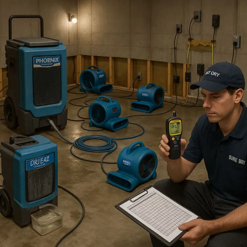Structural Drying and Dehumidification process in Lake Bluff, IL